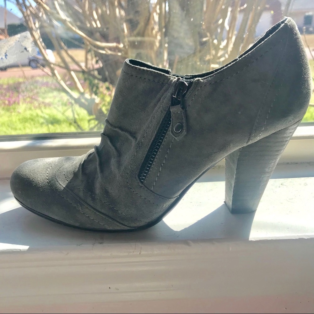 Suede Gray Booties